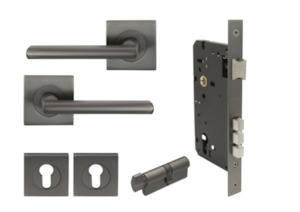 Door Hardware: Windsor Premium NZ Galaxy Elite - Phoenix Entrance Set Price Per Set - Available in 4 Colours : Matt Black ,Brushed Nickel ,Graphite Nickel & Powder Coat