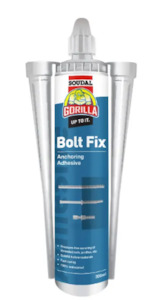 Soudal Gorilla Bolt Fix Anchoring Adhesive 300ml & Nozzle 3pk Hangsell Priced pe&hellip;