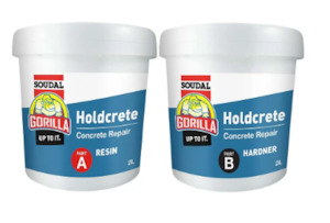 Adhesive: Soudal Gorilla Holdcrete Epoxy Concrete Repair Kit 4Litres & 8Litres Priced per unit Minimum order Quantity 6 Units