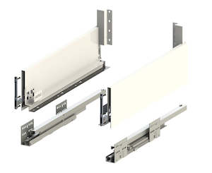 Kitchen Hardware: Slimline Drawer Set, Depth 500mm, 550mm x Height 84mm, 135mm, 199mm. Screw On 35 Kg - Matt Black