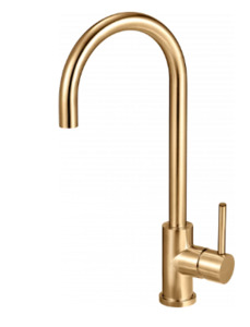 Kitchen Hardware: Mercer AM027 Aurora Brass Gooseneck Mixer