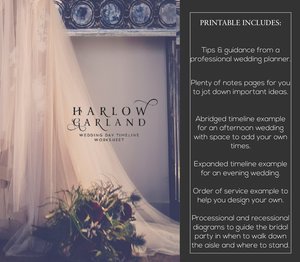 Wedding Planner (Digital): Wedding Day Timeline Worksheet