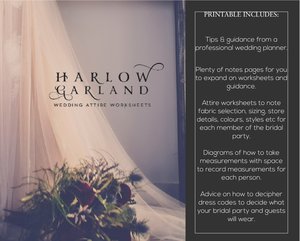 Wedding Planner (Digital): Wedding Attire Worksheets