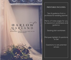 Venue and Seating Plan Worksheet