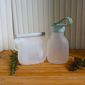 240ml  and 250ml Silicone Pouches - Eco Friendly Food/Milk Storage