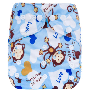 International Market: Reusable Cloth Nappies - One Size Fits 3-17kg with Bamboo Insert