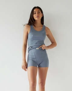 Loungewear: Ribbed Tank - Denim Blue