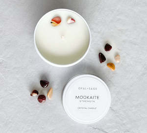 Opal And Sage: Mookaite Jasper Crystal Candle - Strength