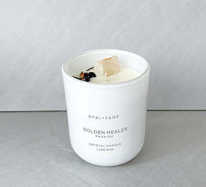 Golden Healer Quartz Crystal Candle - Passion