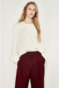 The Lisbon Top - Cream Textured Silk