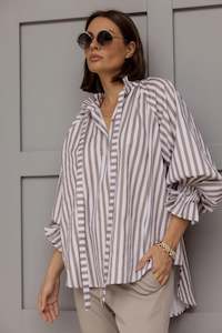 New: Danill Blouse - Taupe Stripe