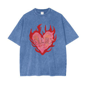 New: Fiery Oversize Tee - Blue