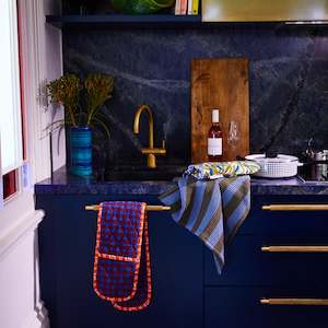 Sage X Clare: Tea Towel - Zeilia Stripe - Blue Jay