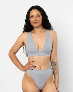 Bras: Plunge Bra - Marle Grey