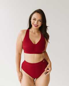Everyday Crop Bra - Cherry