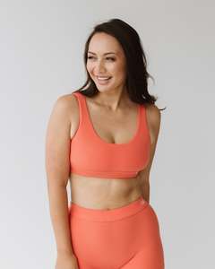 Scoop Neck Bra - Melon