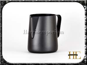 Harris Emporium: Black milk jug espresso milk frothing jug pitcher barista stainless - 600mL