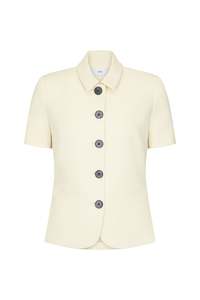 Coats Jackets: Short Sleeve Bardot Blazer in Bonded Suiting