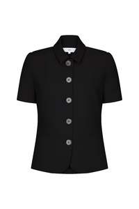 Short Sleeve Bardot Blazer in Bonded Suiting