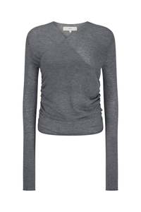 Knitwear Jersey: Rosie Wrap Knit Top in Wool Cashmere