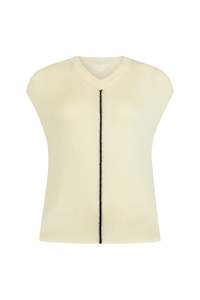 Knitwear Jersey: Brook Knit Vest in Tussah Silk