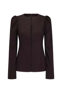 Helena Top in Wool Suiting