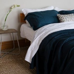 Pillowcases And Eurocases: Vida Linen Pillowcases Ink Blue