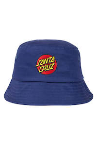 Youth Hats: Santa Cruz Youth Classic Dot Patch Bucket Hat Dark Blue