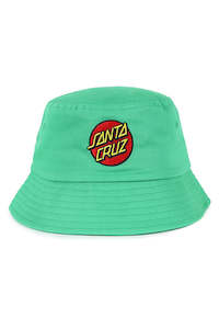 Youth Hats: Santa Cruz Classic Dot Patch Bucket Hat Green