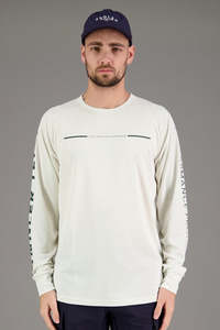Essentials Mens: Just Another Fisherman Angler Tech UPF40 LS Tee - Antique White