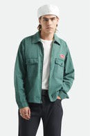 Essentials Mens: Brixton Trademark Light Weight Garage Jacket Washed Primal Green