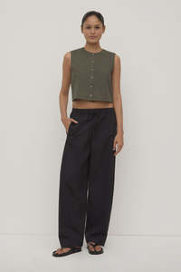 Womens L S Shirts 1: Assembly Label Cherri Button Front Top Moss