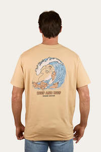 Size 3xl: Ringers Western Reef and Beef Mens Loose Fit T-Shirt Dark Sand