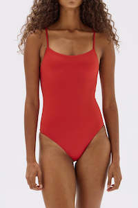 One Pieces: Assembly Scoop Neck Tie Back One Piece Papaya