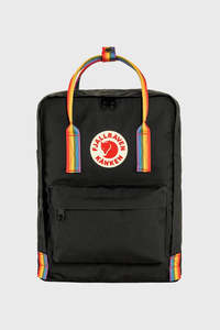 Fjallraven: Fjallraven Kanken Rainbow Day Backpack Black-Rainbow-Day Backpack Pattern