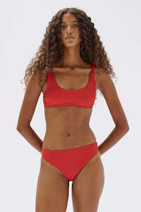 Assembly Nell Textured Swim Top Papaya