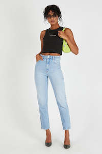 Womens Demin Jeans: Abrand A 94 High Slim Harper Organic Light Vintage Indigo