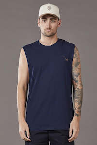 Size S: Just Another Fisherman We Tight Tank Navy