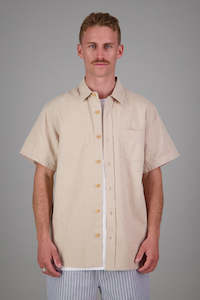 Size S: Just Another Fisherman Coastal SS Shirt Oatmeal
