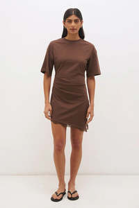 Essentials Womens: Mon Renn Liora Mini Dress Fudge