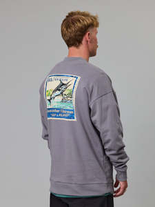 Essentials Mens: Just Another Fisherman Tagged & Released North Crew Charcoal