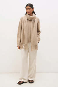 Mon Renn Scarf Knit Jumper Natural