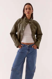 Essentials Womens: Sovere Verin PU Jacket Khaki