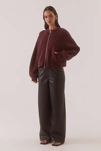 Essentials Womens: Sovere Axel Knit Bomber Vino
