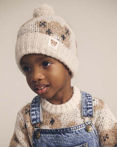 Baby Gifts: Huxbaby Ecru Huxbear Knit Beanie