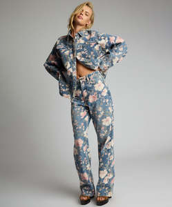 Size 28: One Teapsoon Lovelorn Bloom Icon High Waisted Straight Leg Denim Jean