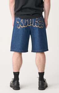 Size 28: XLARGE Burst Bull Denim 91 Short Raw Indigo