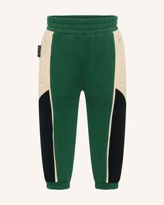 Boys Pants: Tiny Tribe Infant Segment Slouch Piping Pant Green