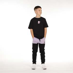 Boys Pants: Hello Stranger Boys Pocket Track Pant Black Lavender