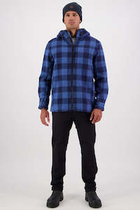 Essentials Mens: Swanndri Hudson Hoodie Oceanview/Navy Check